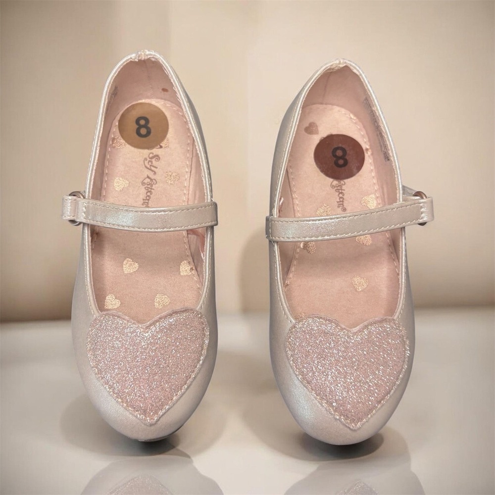 Self Esteem Princess Fairy Toddlers Pink Mary Jane with Sparkly Glitter Heart